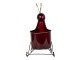 Červené dekorativní kovové sáně ve stylu soba - 46*20*43 cm
