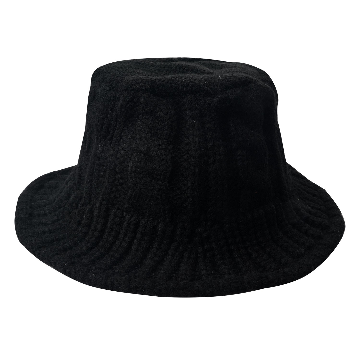 Černý pletený zimní klobouk JZCA0019Z