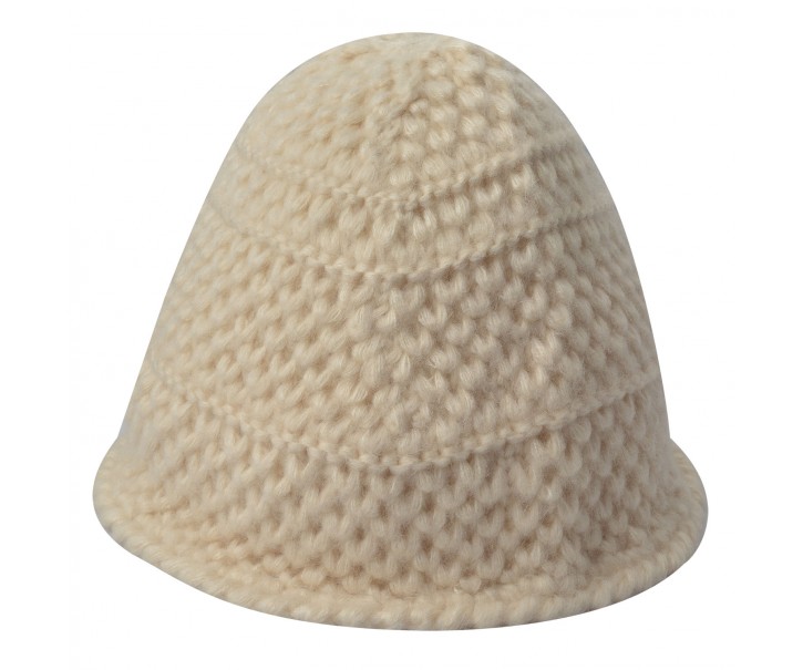 Béžová pletená zimní čepice - 20 cm