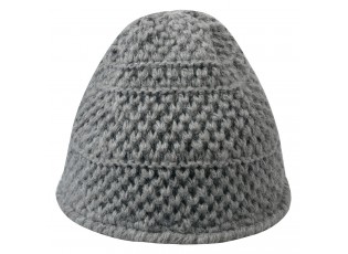 Šedá pletená zimní čepice - 20 cm