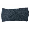 Černá čelenka s pleteným vzorem - 21*10 cm
