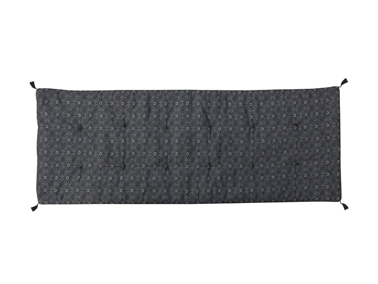 Tmavě květovaný podsedák s výplní na lavici se střapci Mip - 180*70 cm