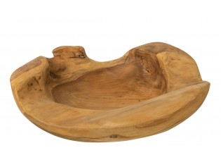 Servírovací mísa v přírodním tvaru z teakového dřeva Igor - 40*39*10 cm