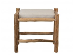 Přírodní dřevěná stolička se sedákem Vaness - 50*36*44 cm