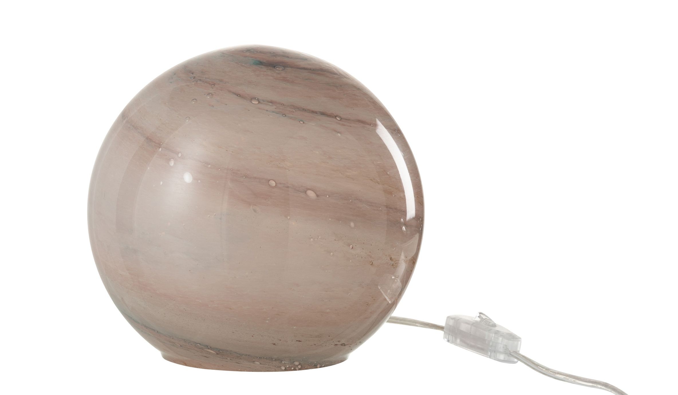 Růžová skleněná mramorovaná stolní lampa Dany - 22*20*18 cm/ E14