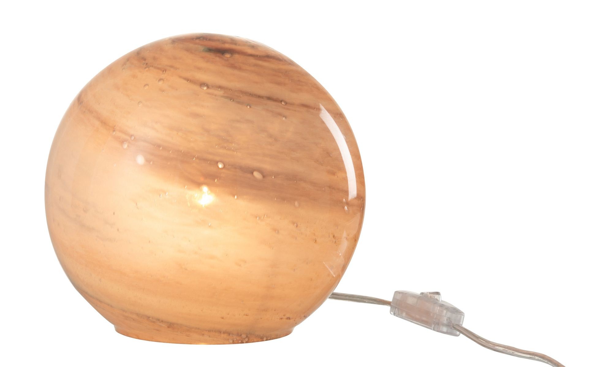 Růžová skleněná mramorovaná stolní lampa Dany - 22*20*18 cm/ E14