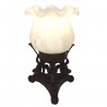 Stolní lampa Villetta - Ø 12*20 cm E14/max 1*25W Barva: krémváMateriál: Polyresin / skloHmotnost: 0,8 kg