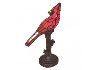 Stolní lampa Tiffany Red Parrot - 15*12*33 cm E14/max 1*25W