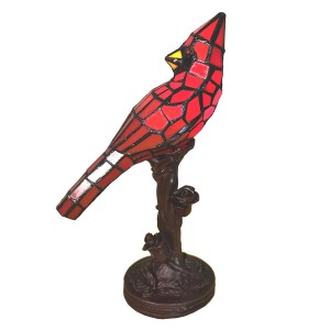 Stolní lampa Tiffany Red Parrot - 15*12*33 cm E14/max 1*25W
