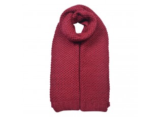 Červená pletená zimní šála - 35*175 cm