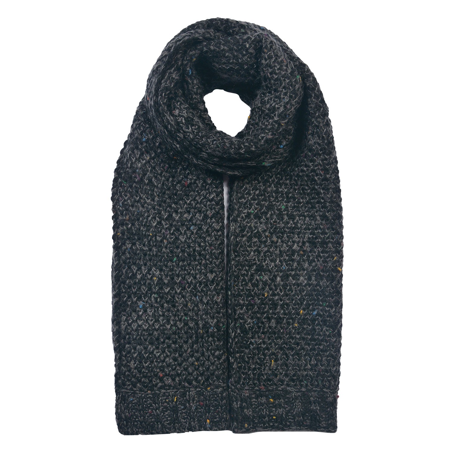 Černá pletená zimní šála - 35*175 cm Clayre & Eef