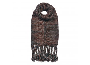 Černá pletená šála s třásněmi - 30*160 cm