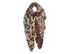 Béžový šátek s leopardím vzorem - 85*180 cm