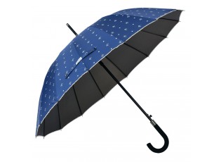 Modrý deštník s puntíky a mašličkami - Ø 98 cm