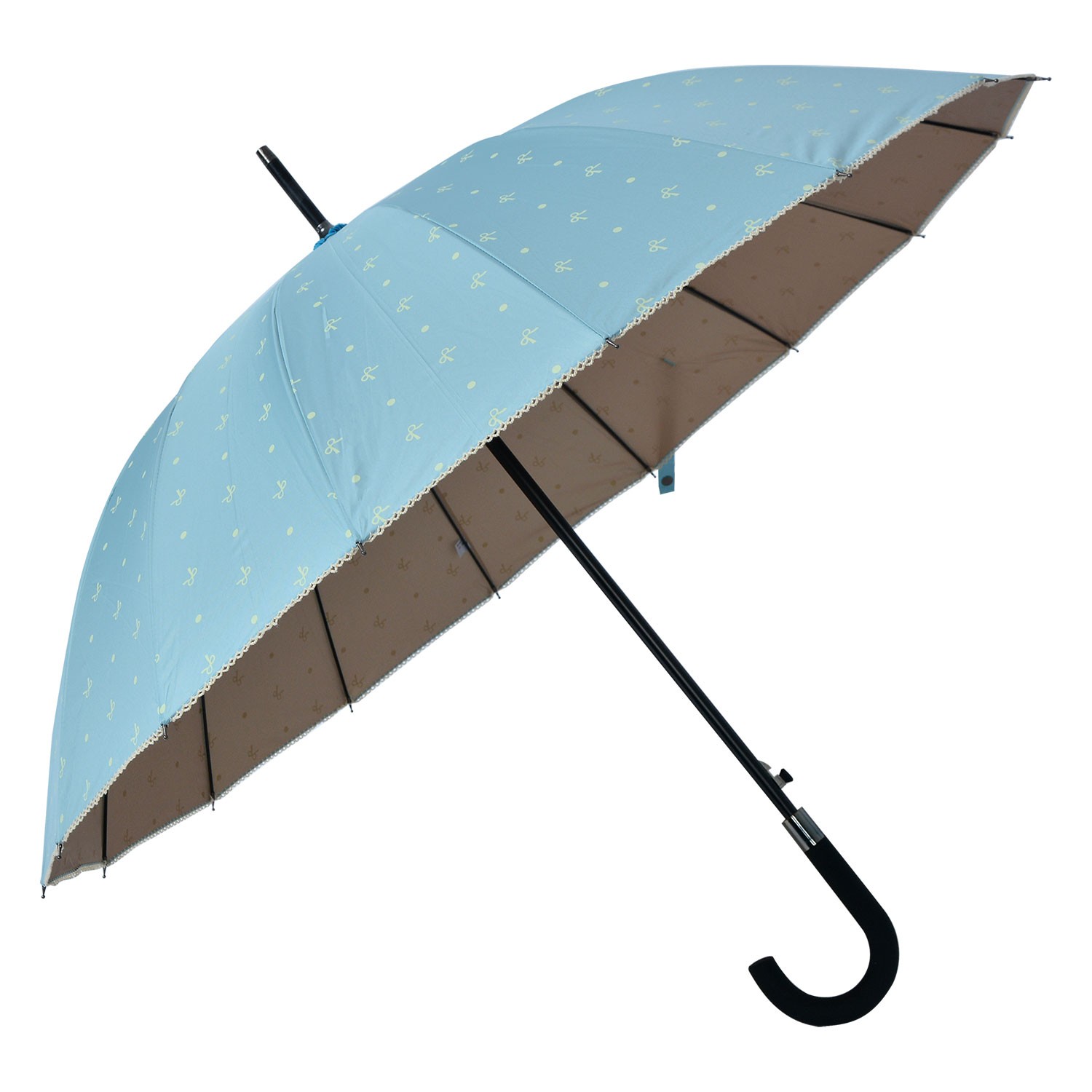 Světle modrý deštník s puntíky a mašličkami - Ø  60 cm Clayre & Eef