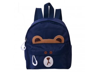Tmavě modrý dětský batoh s medvídkem - 21*9*23 cm