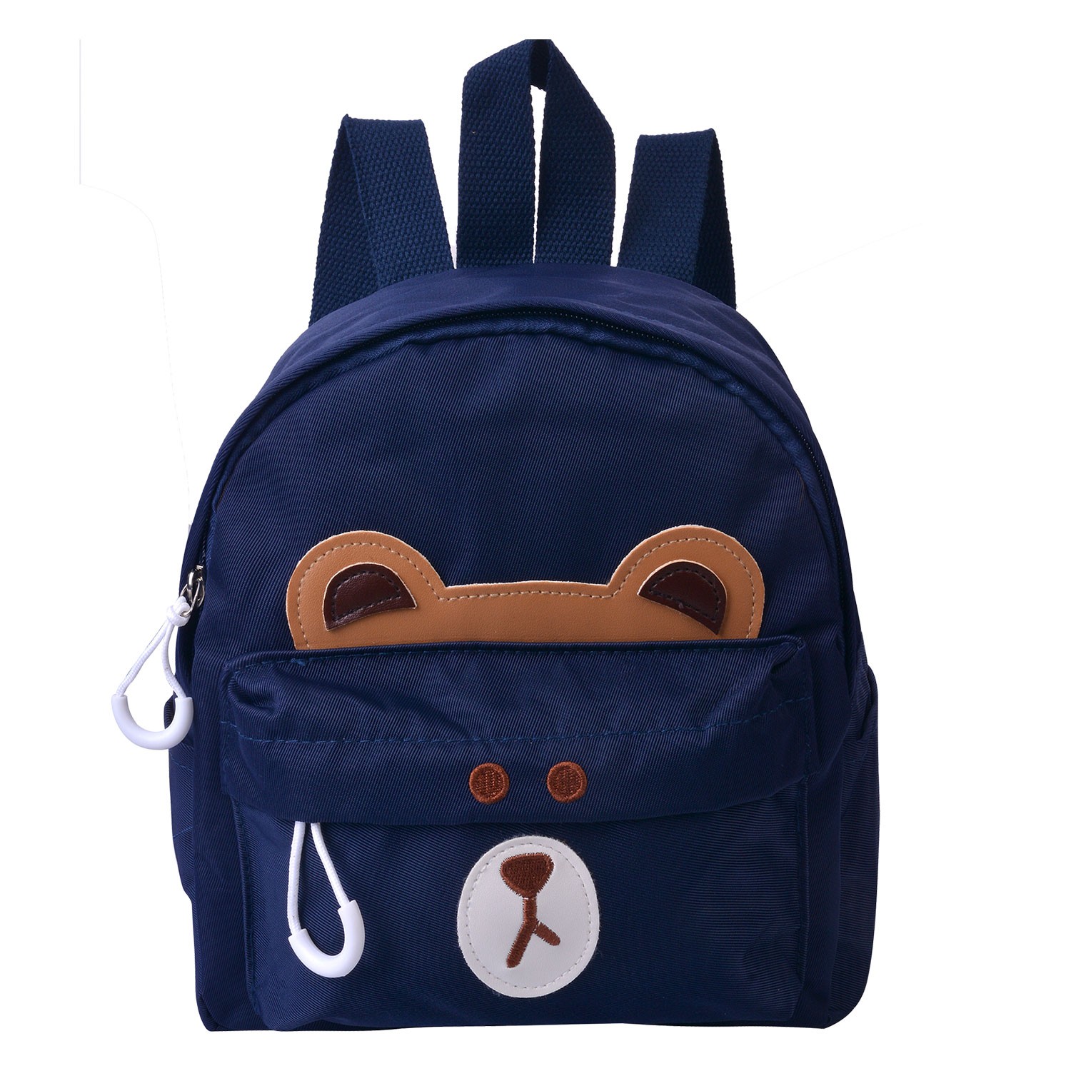 Tmavě modrý dětský batoh s medvídkem - 21*9*23 cm Clayre & Eef