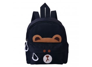 Černý dětský batoh s medvídkem - 21*9*23 cm