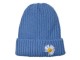 Modrá dětská zimní čepice s květinou