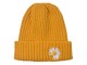 Žlutá dětská zimní čepice s květinou