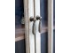 Krémová dřevěná skříň s policemi a prosklenými dveřmi Vabbi - 123*35*100cm