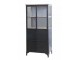 Černá kovová skříň s policemi a prosklenými dveřmi Davi - 64*36*140cm