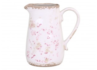 Keramický dekorační džbán s růžovými květy Floral -  16*11*19cm