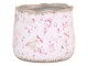 Keramický obal na květináč s růžovými kvítky Floral Cannes - Ø13*12cm
