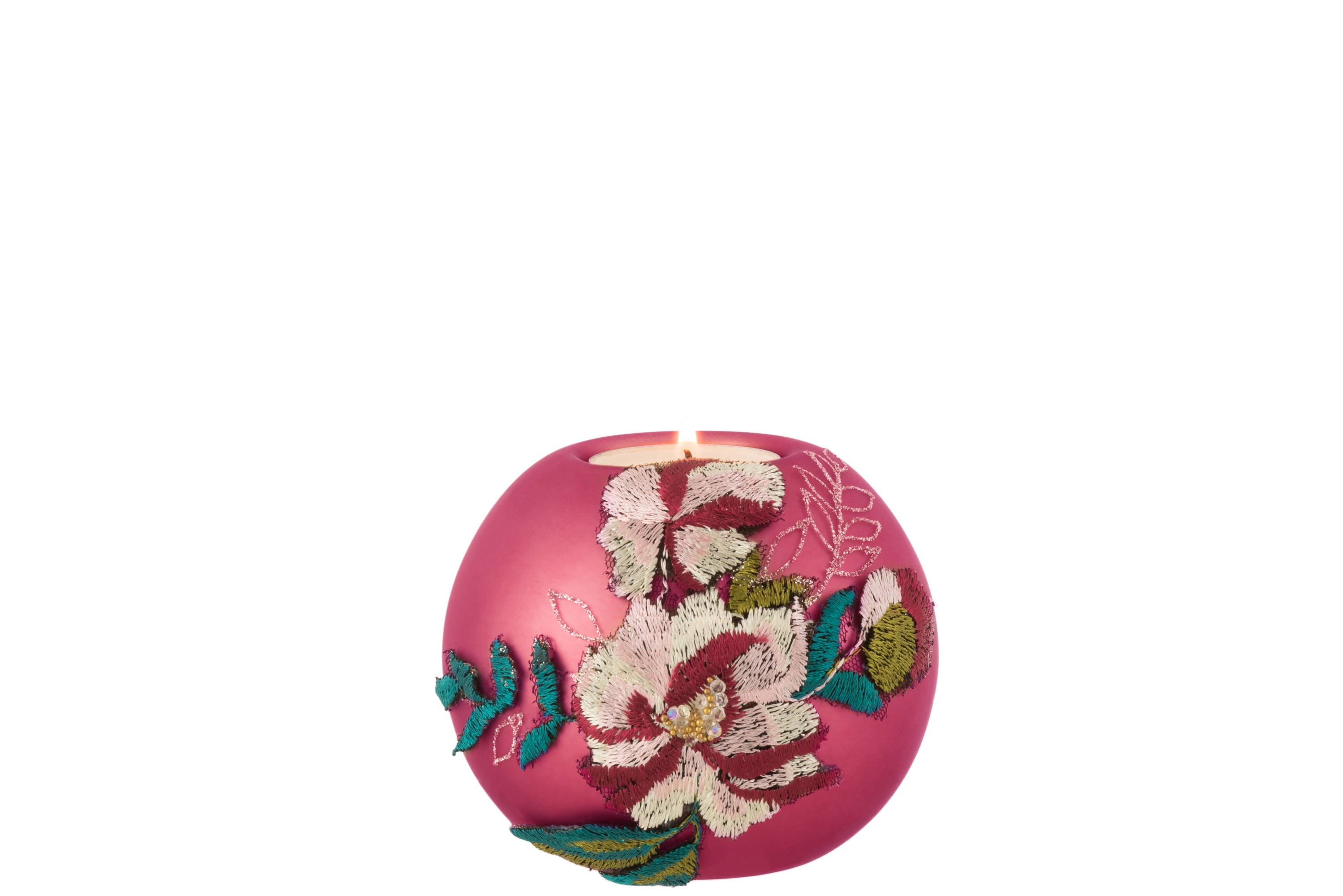 Sada 4s burgundy svícnů Embroider - Ø10*9cm