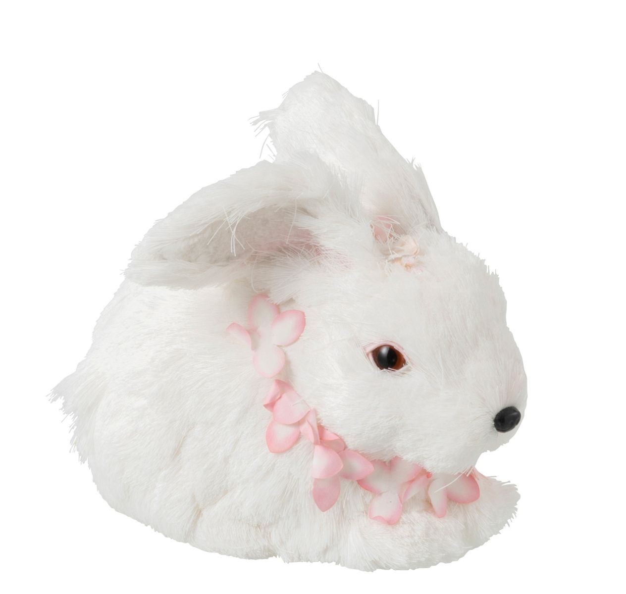Dekorace králíček s květy kolem krku - 14*23*20 cm J-Line by Jolipa