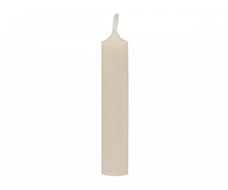 Krémová úzká krátká svíčka - Ø 2,1*11cm