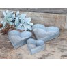Sada 3ks plechové boxy ve tvaru srdce Zinc - 22*22*5cm Materiál : pozinkBarva : šedá zinková s patinou