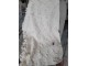 Slabounký béžový bavlněný pléd s třásňovitým vzorem Datty - 135*152 cm