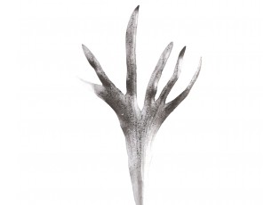 Dekorační stříbrná květina se třpytkami Horns - 26*90cm