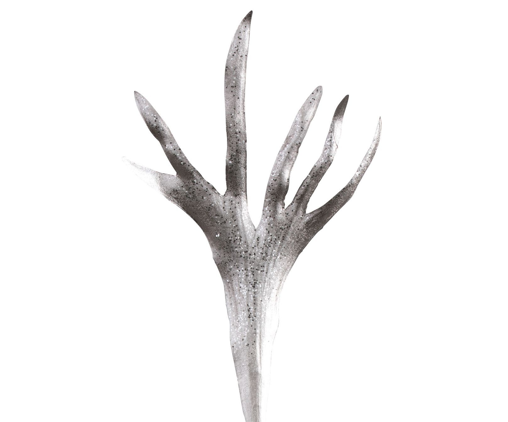 Dekorační stříbrná květina se třpytkami Horns - 26*90cm