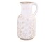 Krémový keramický džbán s květy Colmar - 16*14*30cm