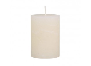 Krémová široká svíčka Rustic pillar - Ø 7*10cm