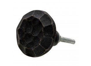 Sada 4ks kovová černá úchytka s patinou Charee - Ø 4*3 cm