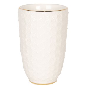 Porcelánový kelímek na zubní kartáčky se zlatým pruhem - Ø 7*12 cm