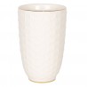 Porcelánový kelímek na zubní kartáčky se zlatým pruhem  - Ø 7*12 cm Barva: bílá, zlatáMateriál: porcelánHmotnost: 0,263 kg