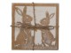 Sada 4ks dřevěný podtácek s králíčky - 10*10 cm