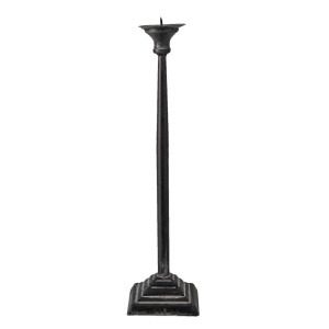 Kovový černý svícen s patinou Tilly - Ø 10*31 cm