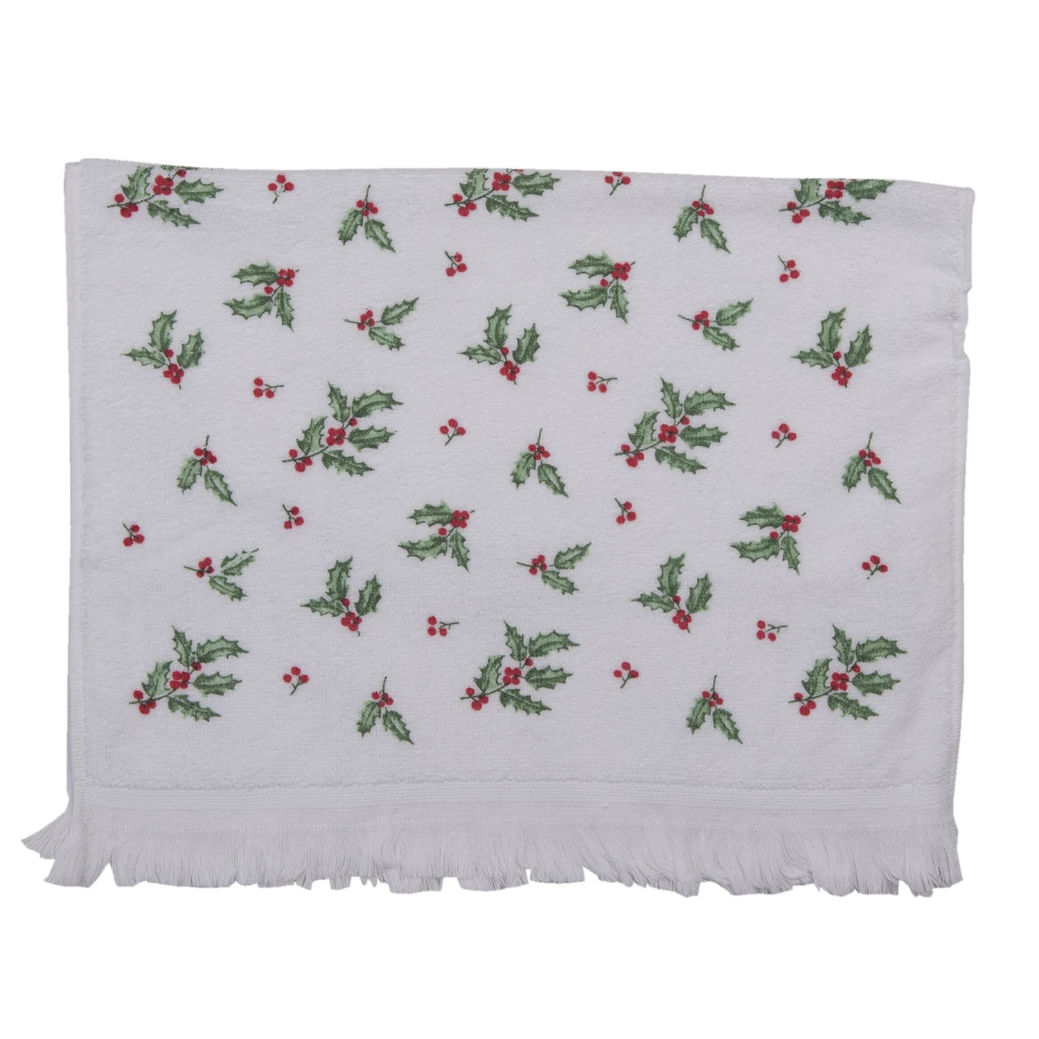 Kuchyňský froté ručník s cesmínou Holly Christmas - 40*66 cm Clayre & Eef