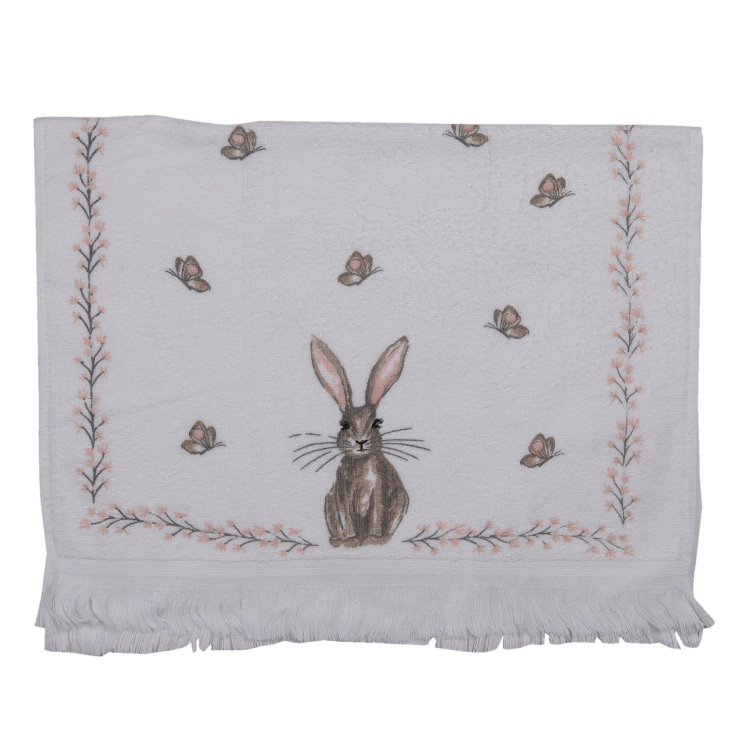 Kuchyňský froté ručník s králíkem - 40*66 cm Clayre & Eef