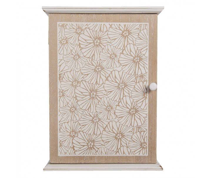 Dřevěná skříňka na klíče s květinami Page - 20*7*27 cm
