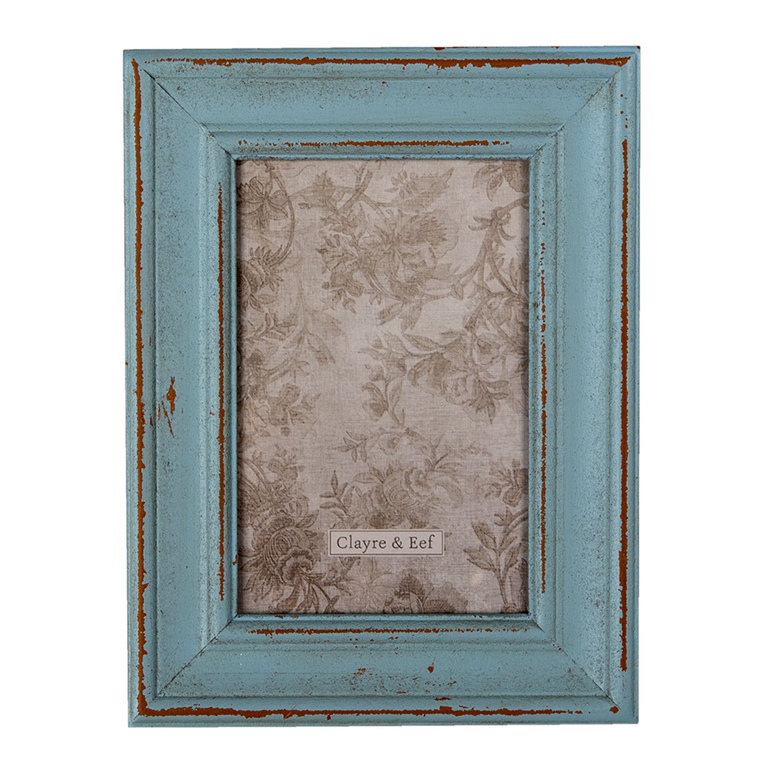 Dřevěný modrý vintage fotorámeček  - 16*1*21 cm / 10*15 cm Clayre & Eef