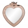 Nástěnné  zrcadlo s růžovým rámem ve tvaru srdce s andílky - 30*5*34 cm Barva: růžováMateriál: MDF / skloHmotnost: 1 kg
