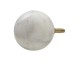 Kameninová kulatá úchytka v bílé barvě s patinou - Ø 3 cm