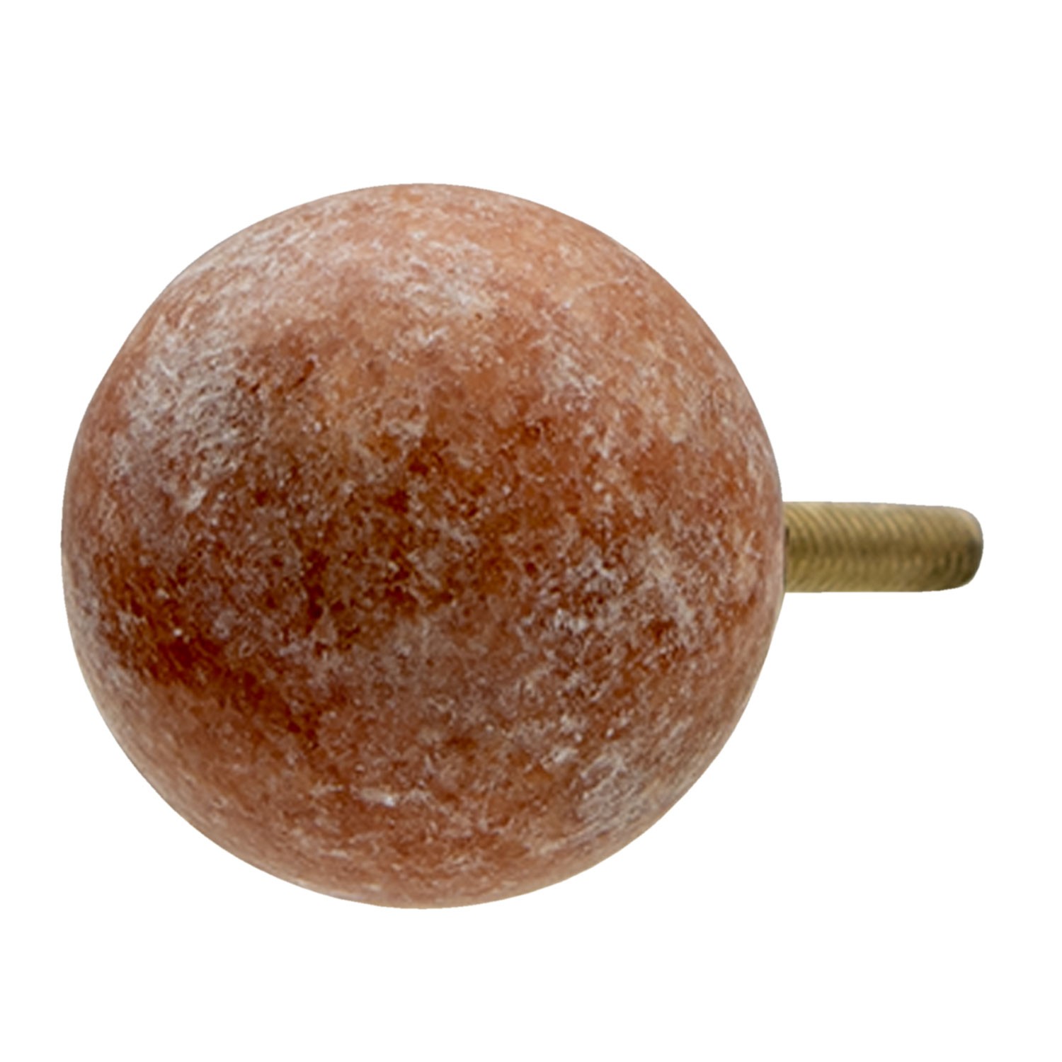 Kameninová kulatá úchytka v růžové barvě s patinou - Ø 3*3 cm Clayre & Eef