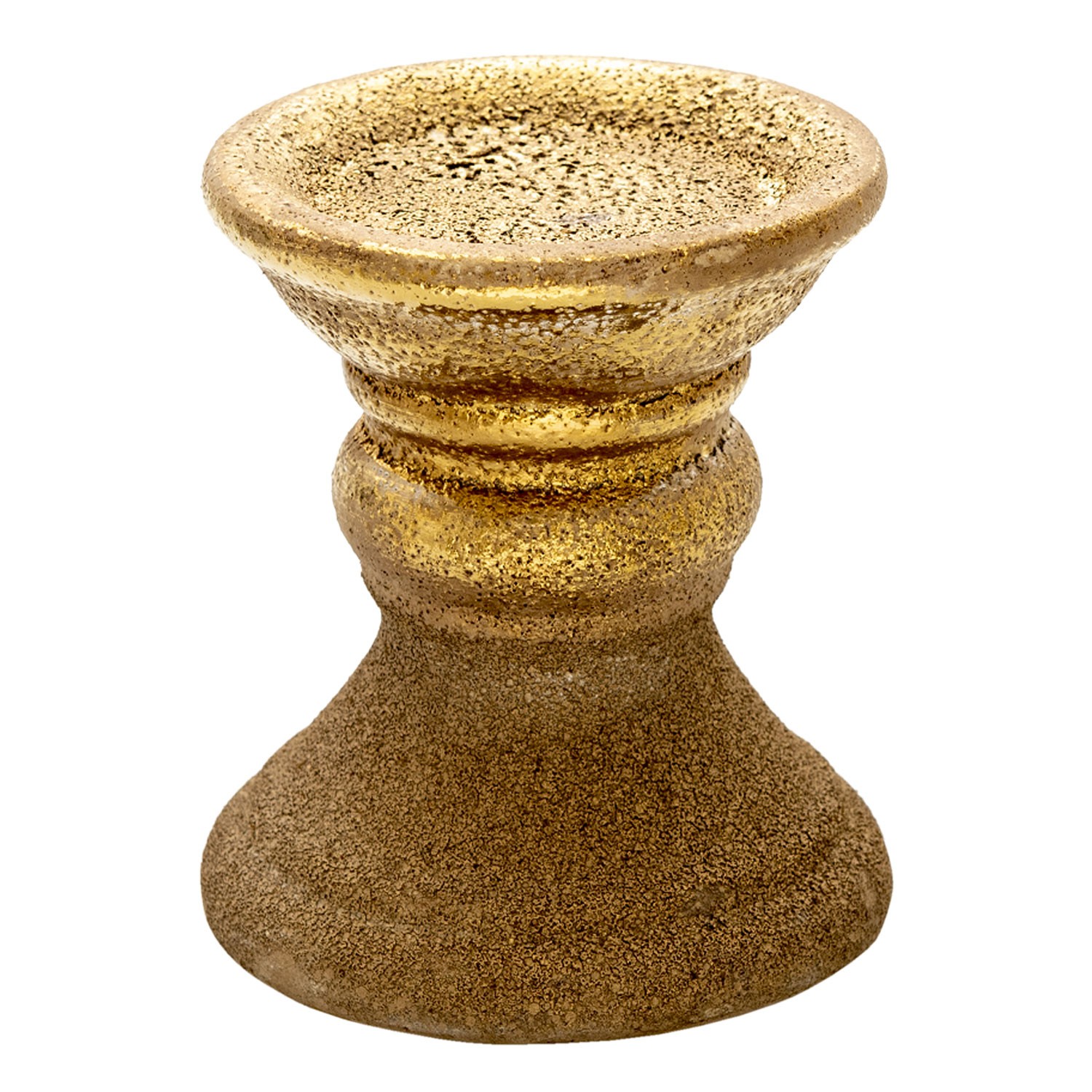 Zlatý keramický svícen s patinou Alwyn - Ø 13*15 cm Clayre & Eef
